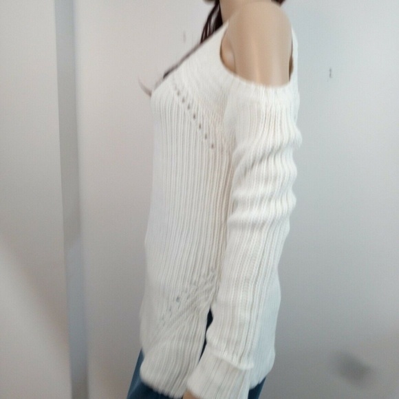 Hippie Rose Women's Cold-Shoulder Sweater Ivory - Picture 3 of 6